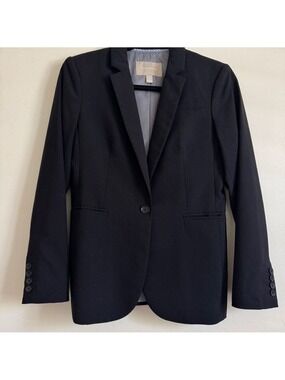 Banana Republic, Slim Fit Wool Suit Blazer, Black Size 6P